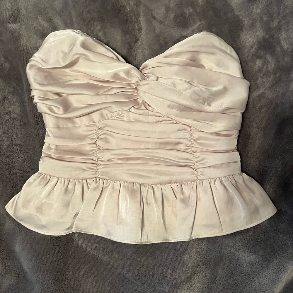 Express cream strapless top